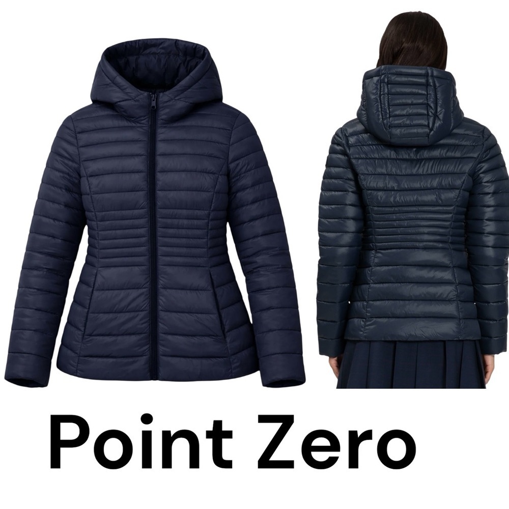 Point Zero Ultralight Packable Puffer Jacket blue Navy Women’s size 2XL NWT